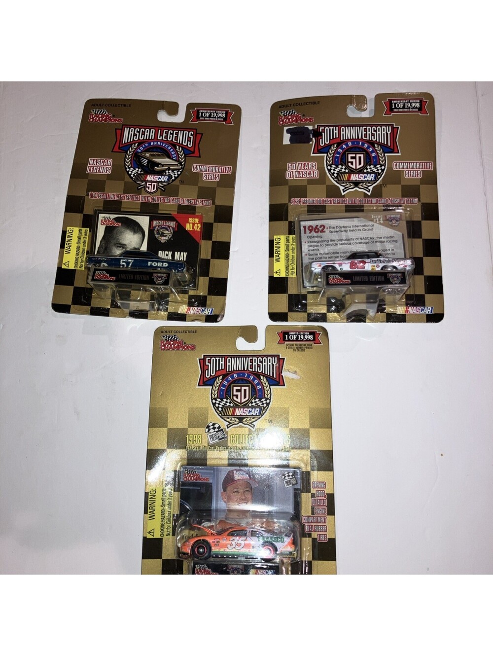 (3) VTG 1998 Racing Champions 50 Years of Nascar Commemorative Series 1:64 NEW